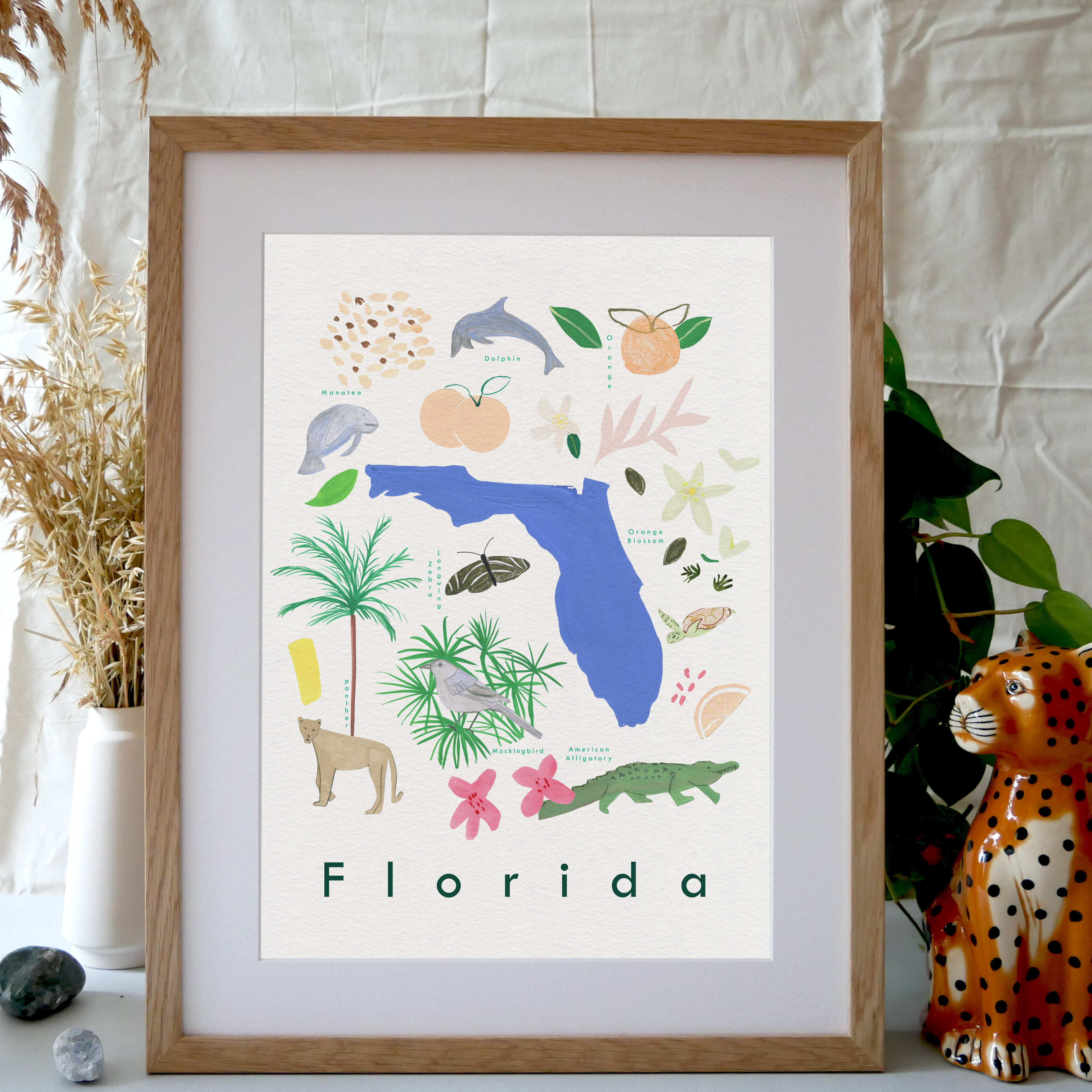 Map Art Print USA States