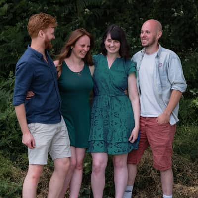 A group of four people