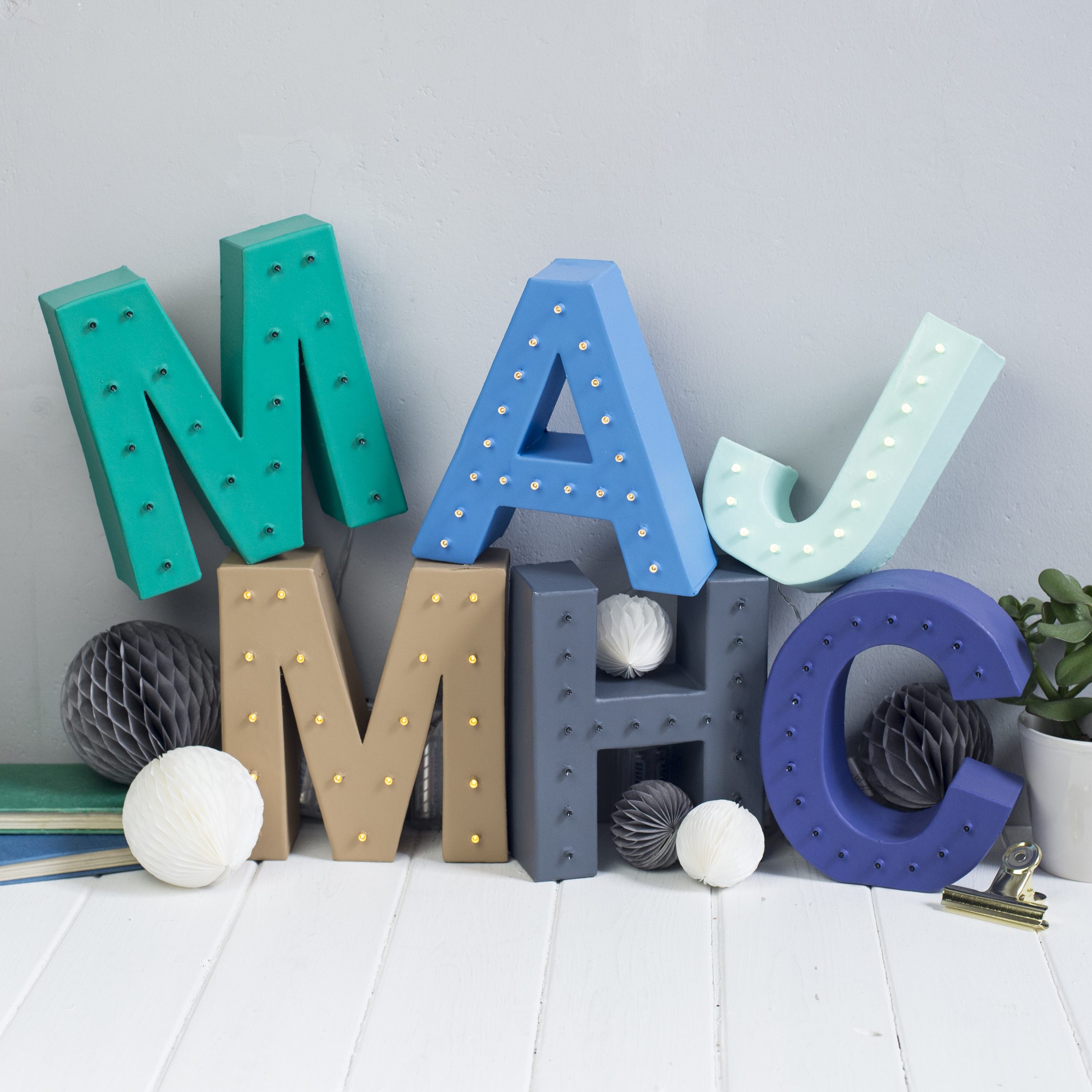 Handmade flower letter lights