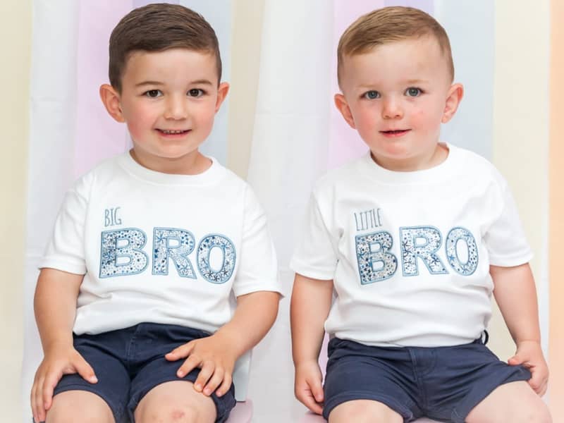 Finlee &Rudie in our Big/little bro Tshirt