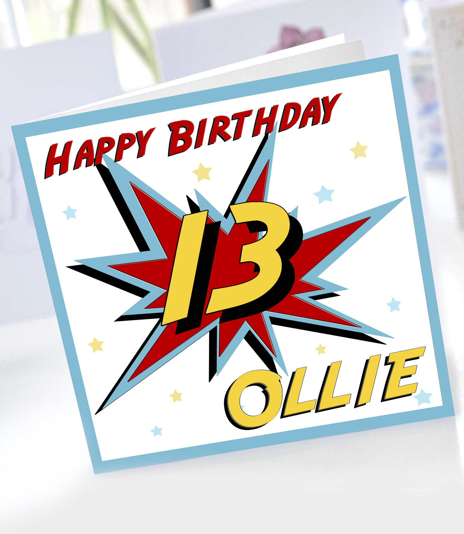 13th birthday superhero card