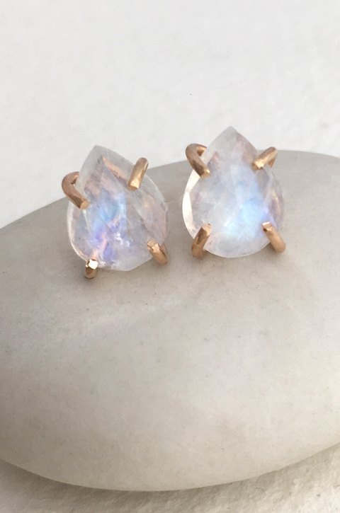 moonstone stud earrings
