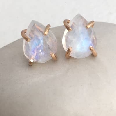 moonstone stud earrings