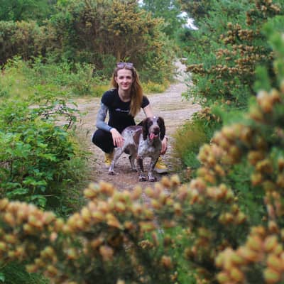 Myself, Kirsty & Reginald on a woodland walk