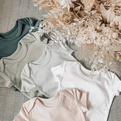 organic cotton bodysuit baby vests pink blue white green