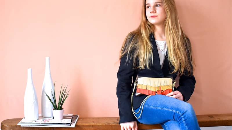 Genuine leather chain bag