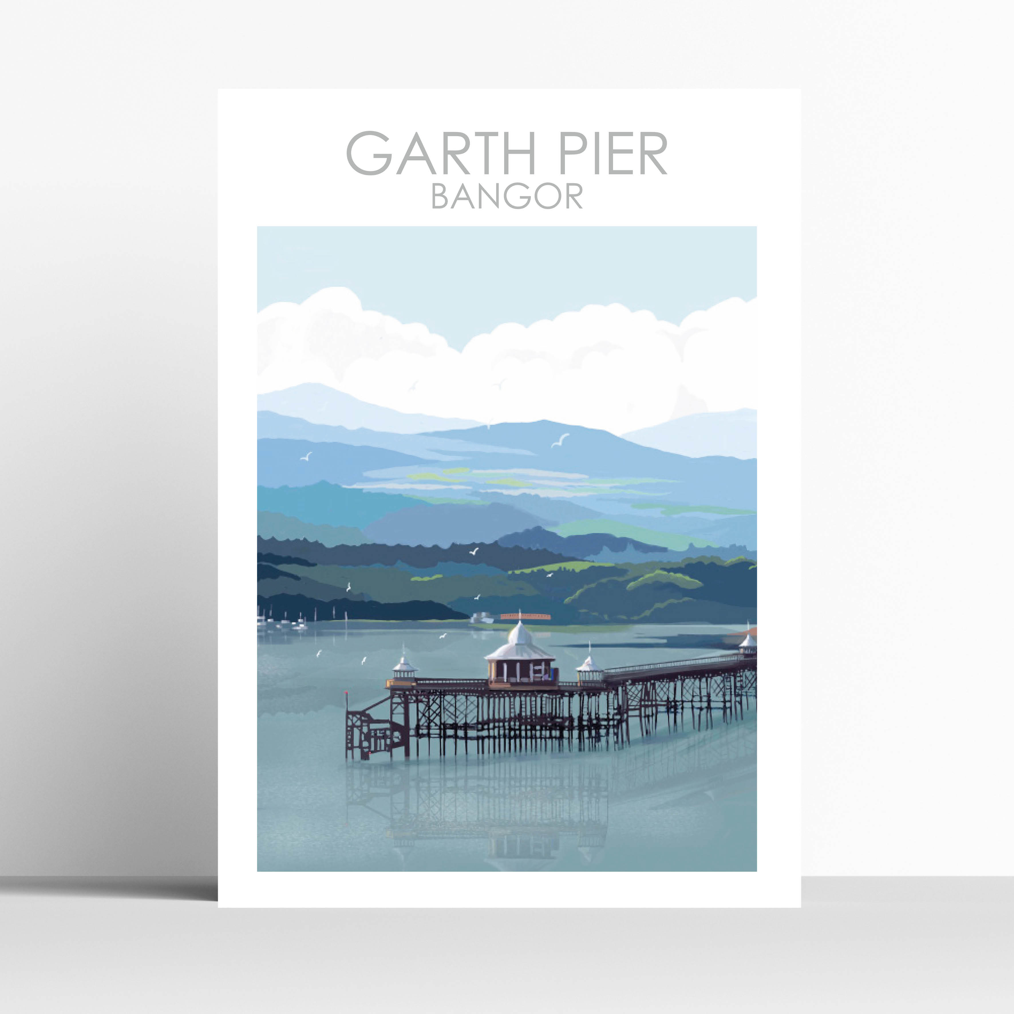 Garth Pier Bangor Wales Travel Print