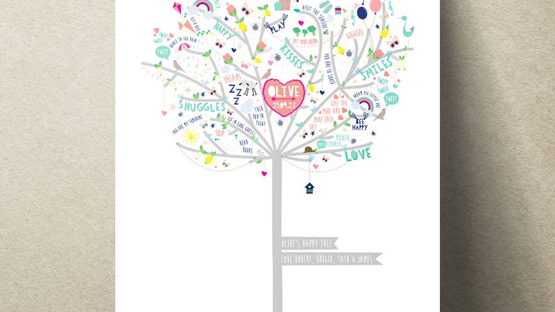 Happiness tree for a new baby