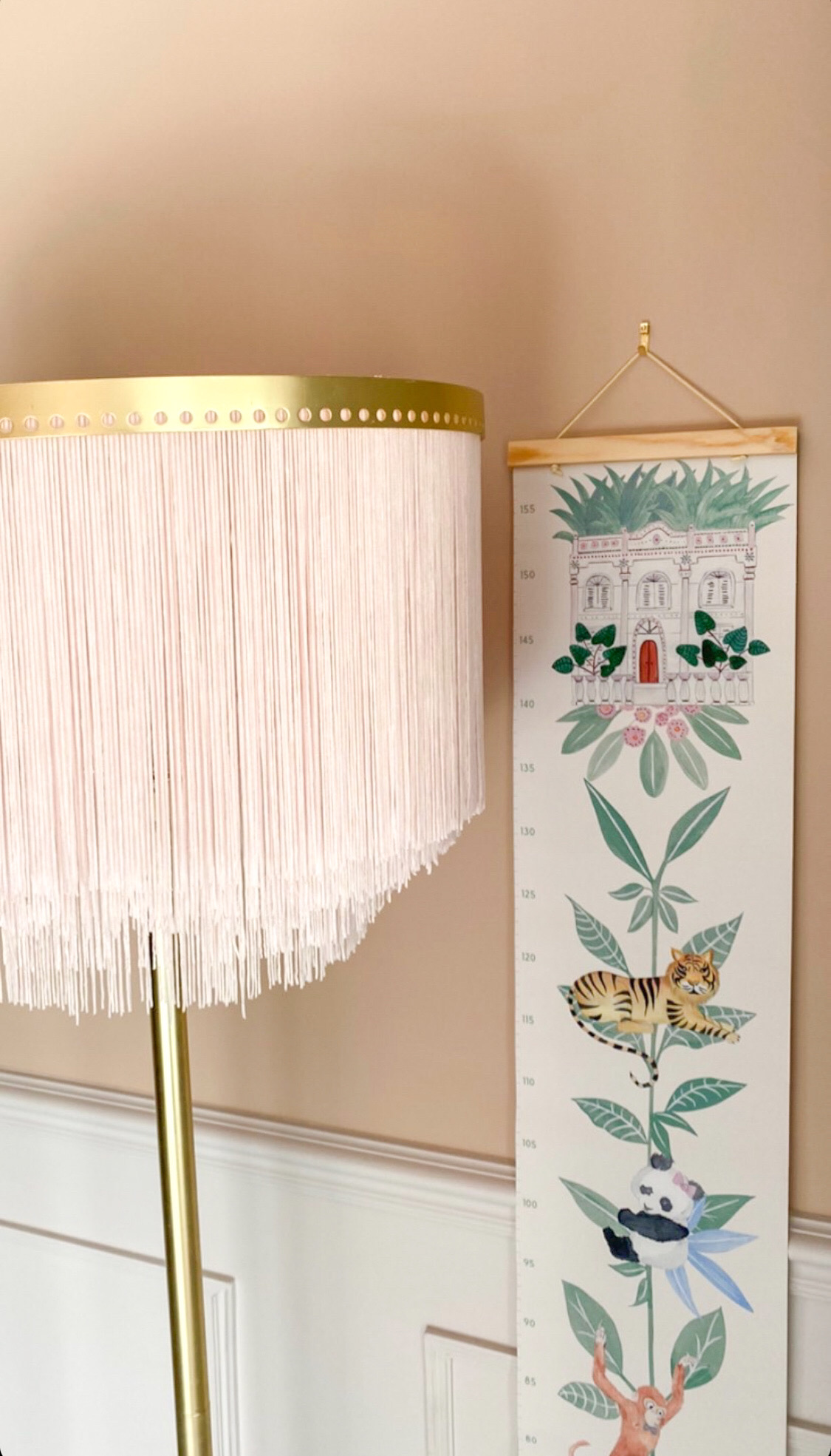 Our Jungle Height Chart in a beautiful Victorian room