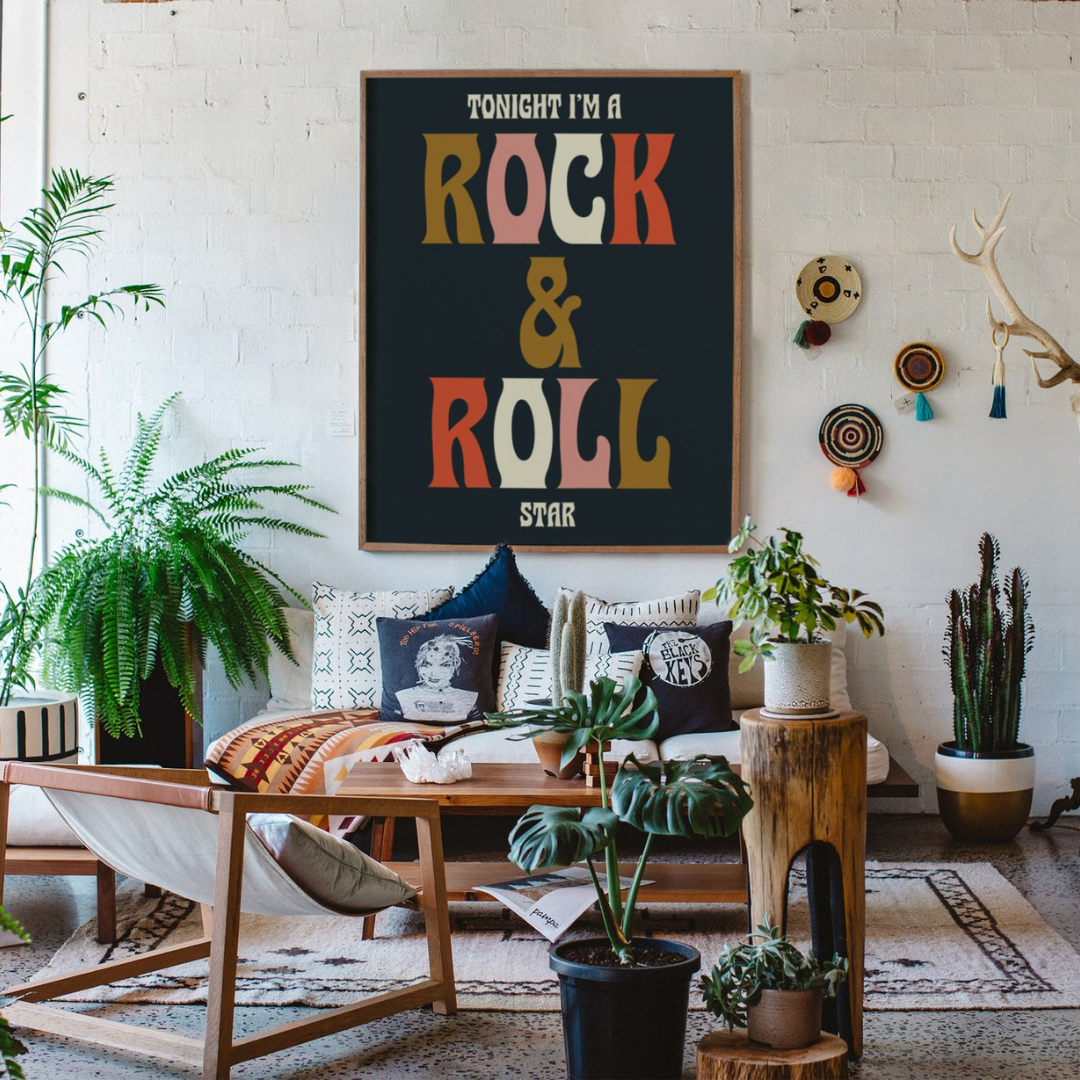 Rock & Roll star Wall Print. Effortlessly stylish