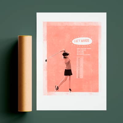 Personalised golf poster print