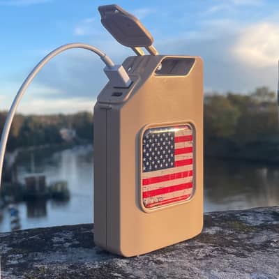 The Desert Sand charger with a USA Flag