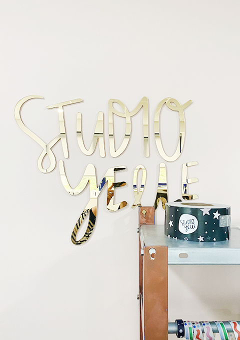 Studio Yelle Ltd signage and Studio Yelle Ltd branded tape