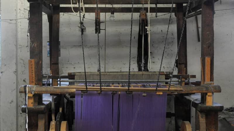 A wooden loom where our rebozo scarves are made