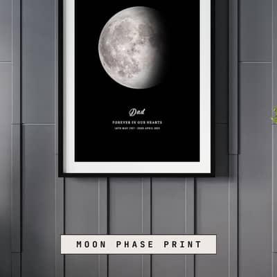 A personalised moon phase print