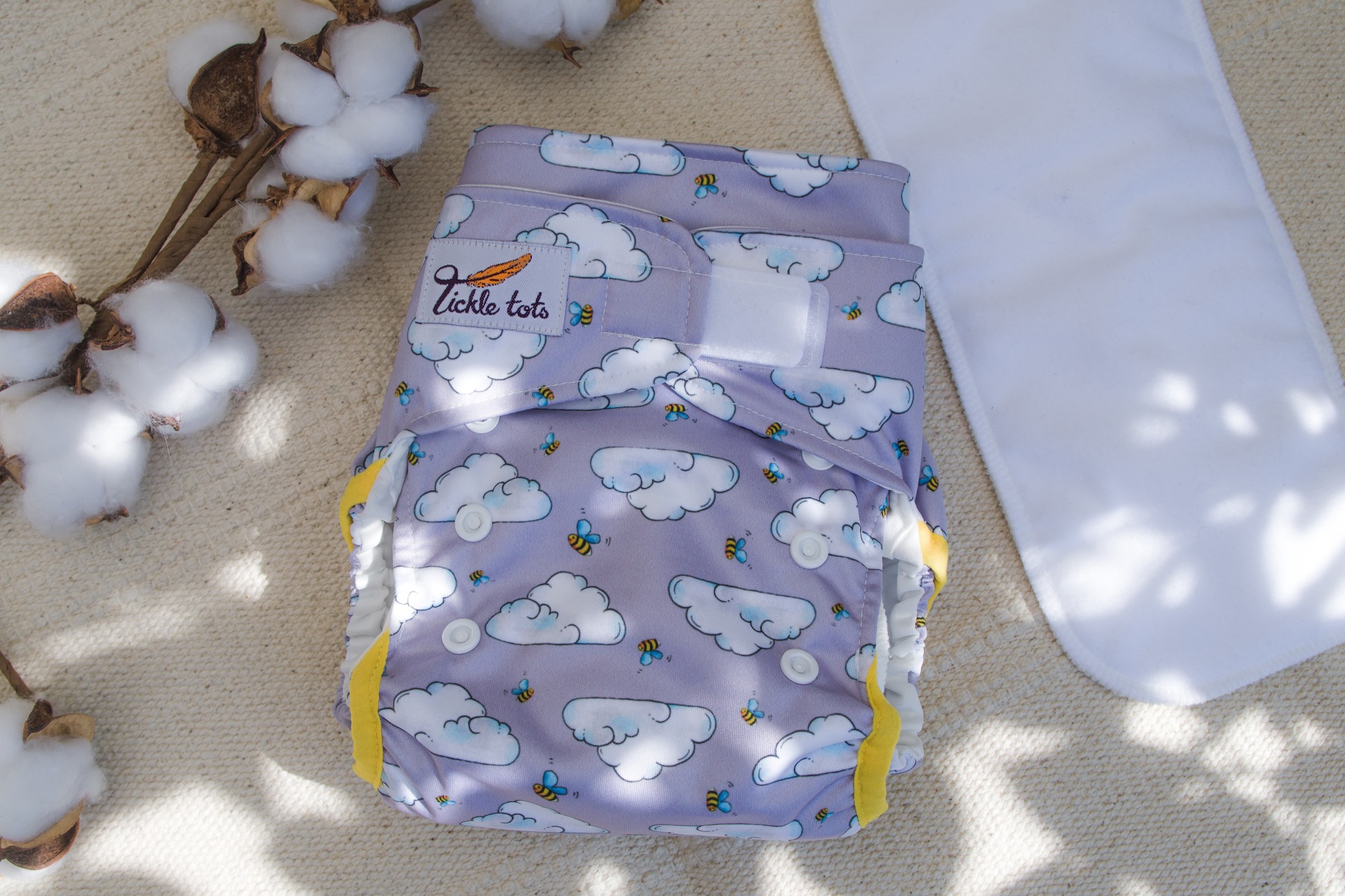 bee pattern cloth nappy
