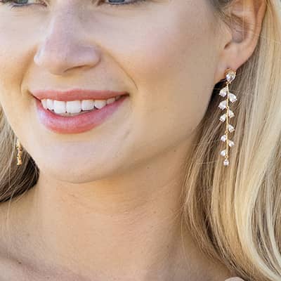 Ivory & co crystal trailing vine earrings