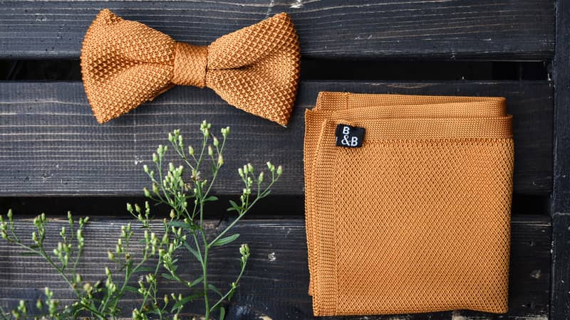 Knitted Bow Ties and Pocket Squares