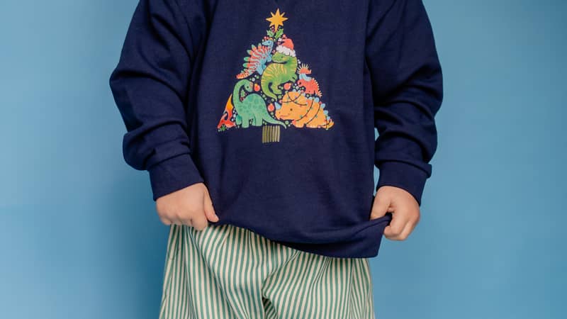 Denim Trousers and Christmas Sweatshirt