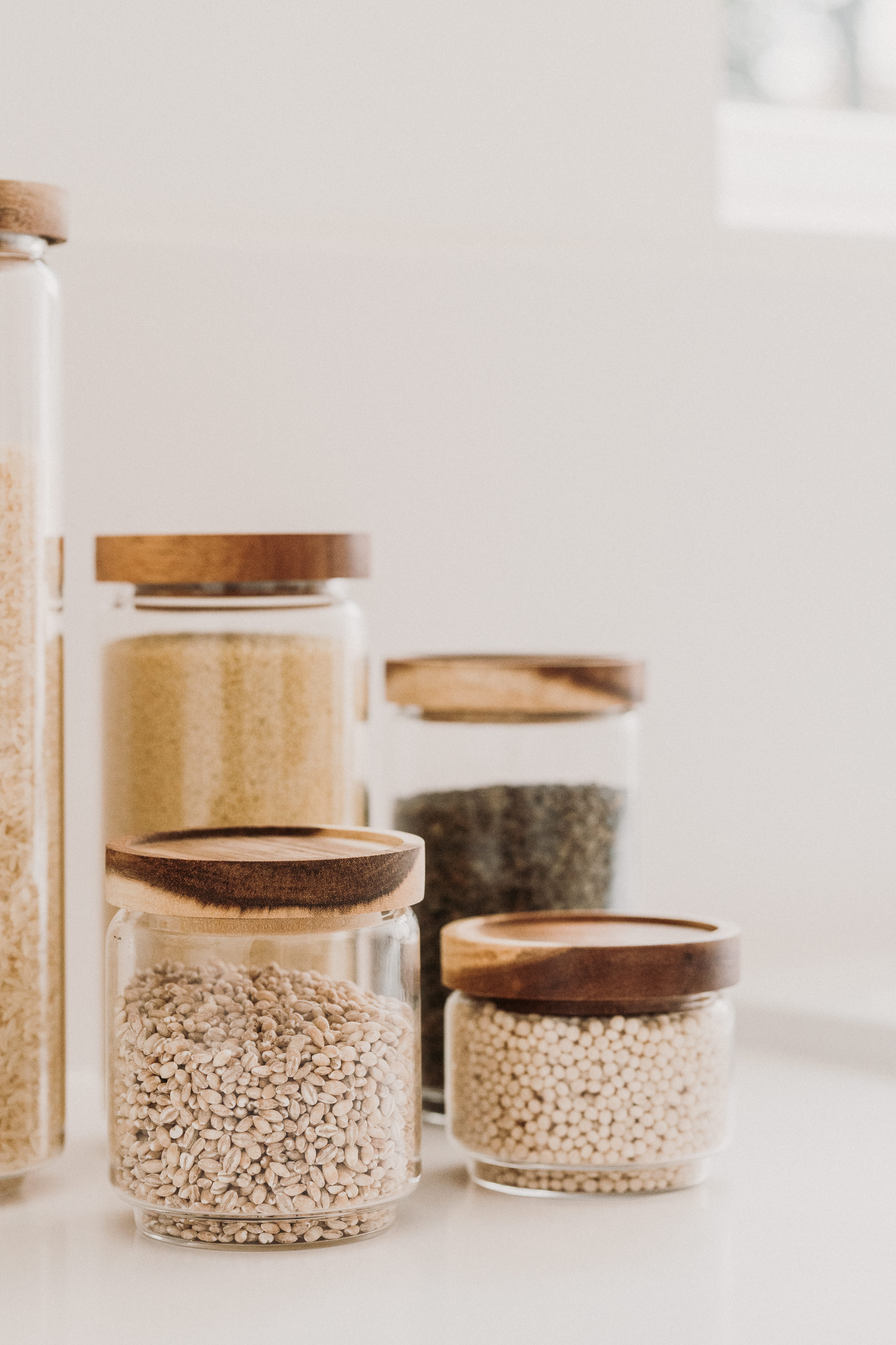 Sustainably made pantry jars with wooden lid