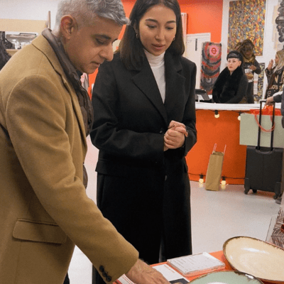 mayor of London checking house of aten pottery products