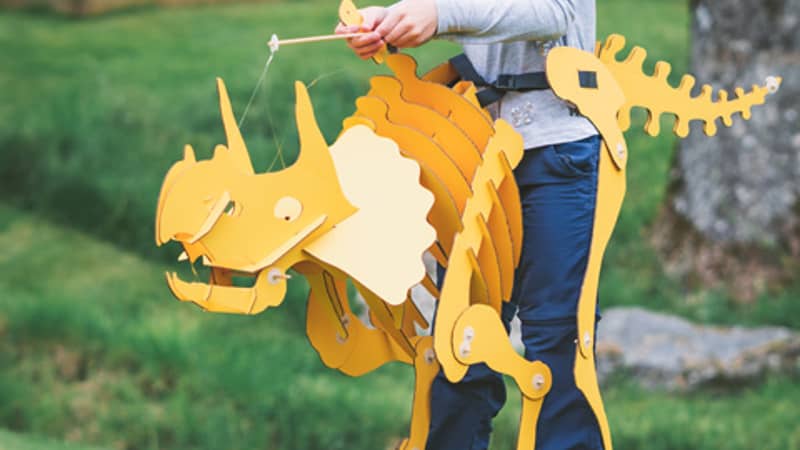 Triceratops dinosaur costume toy