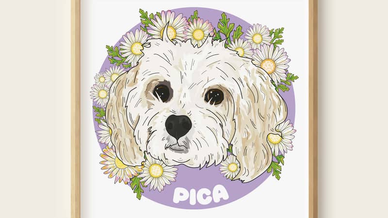 tabby cat pet portrait gift for pet lover framed custom