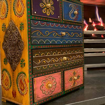 Colourful Indian jewellery box Suzie Bidlake