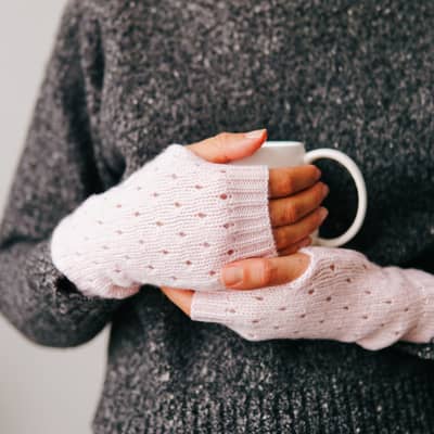 Pointelle Cashmere Wrist Warmers