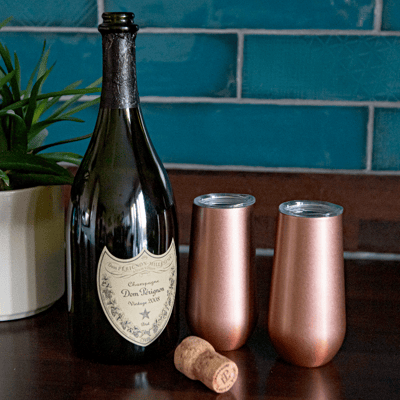 Stainless steel insulated champagne flutes