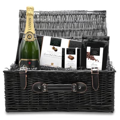 Champagne and Assorted Chocolates, Large Wicker Gift Hamper