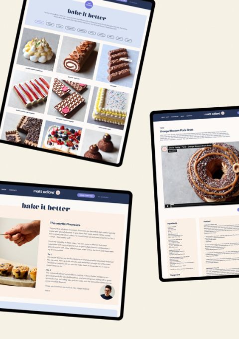 Bake It Better membership screenshots on tablet