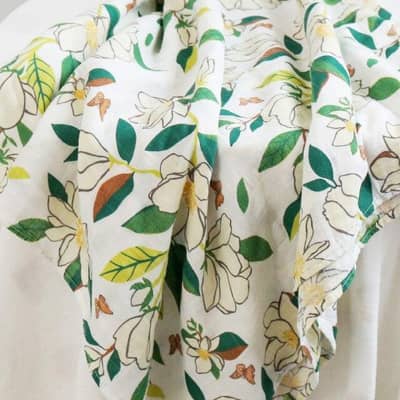 Garden leaf grass green muslin