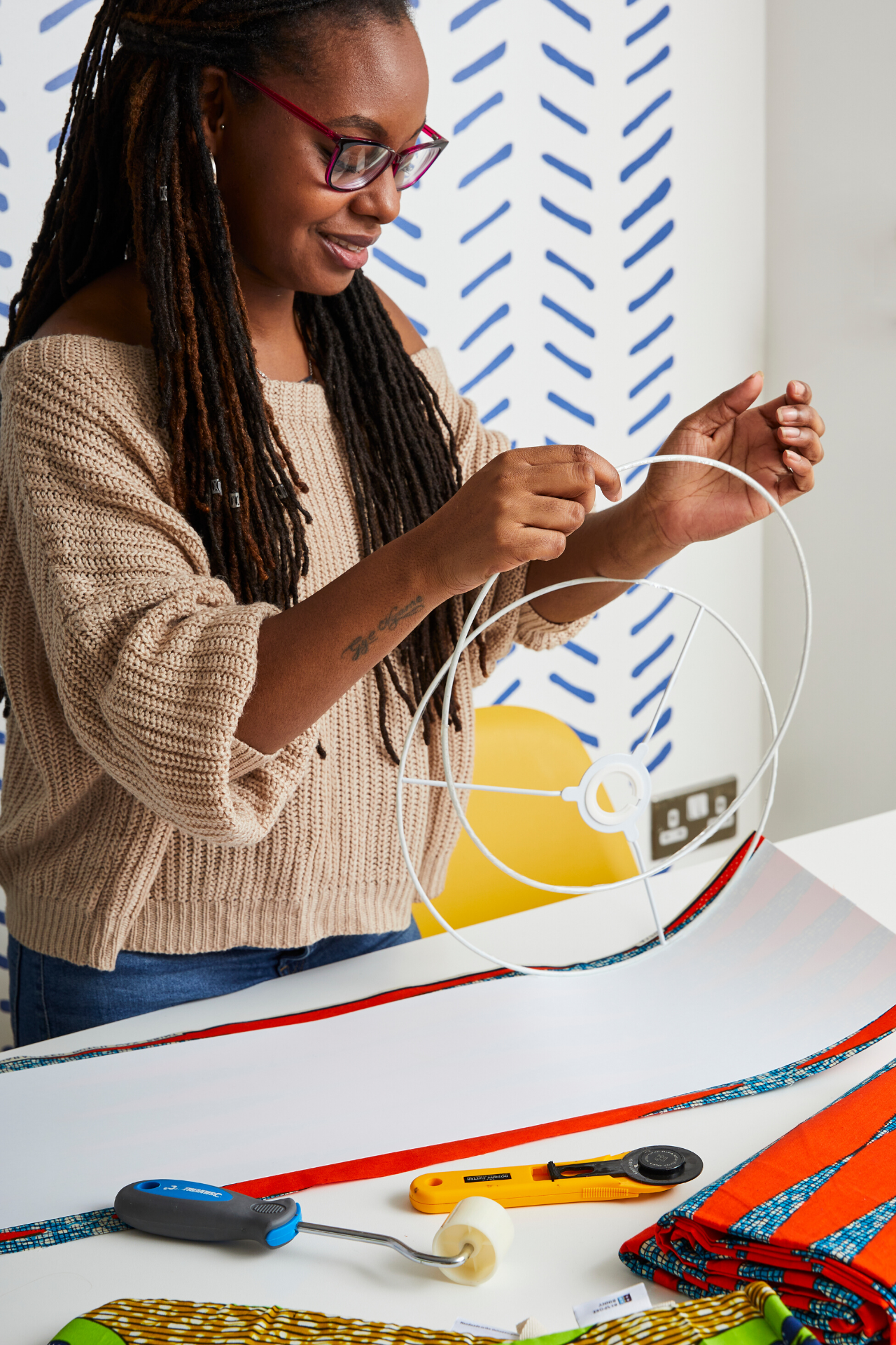 Natalie Manima Making a lampshade