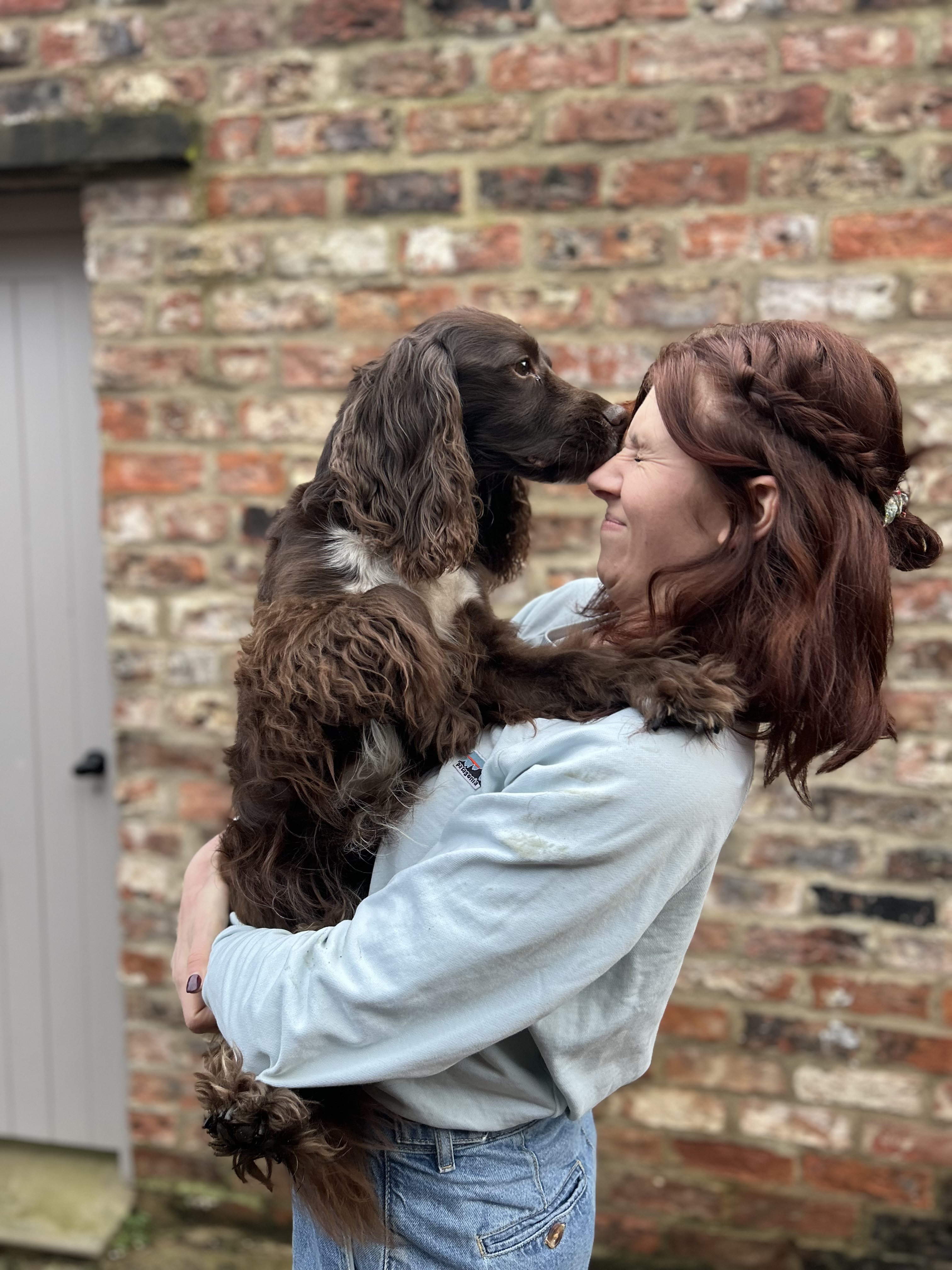 Owner Beth with her cocker spaniel Withnail