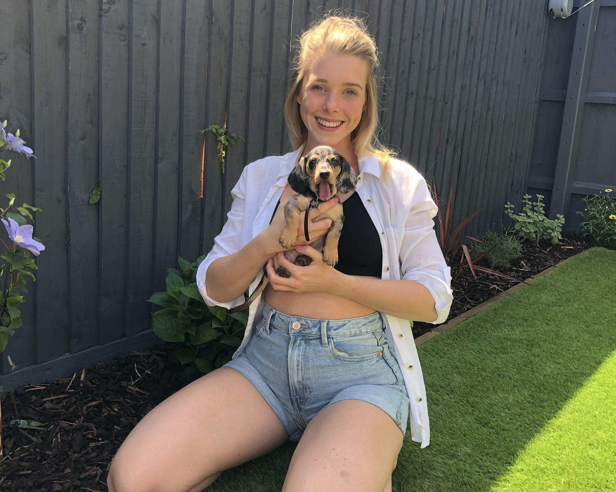 Sarah and Rocky when he was a puppy