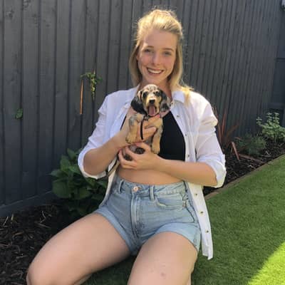 Sarah and Rocky when he was a puppy