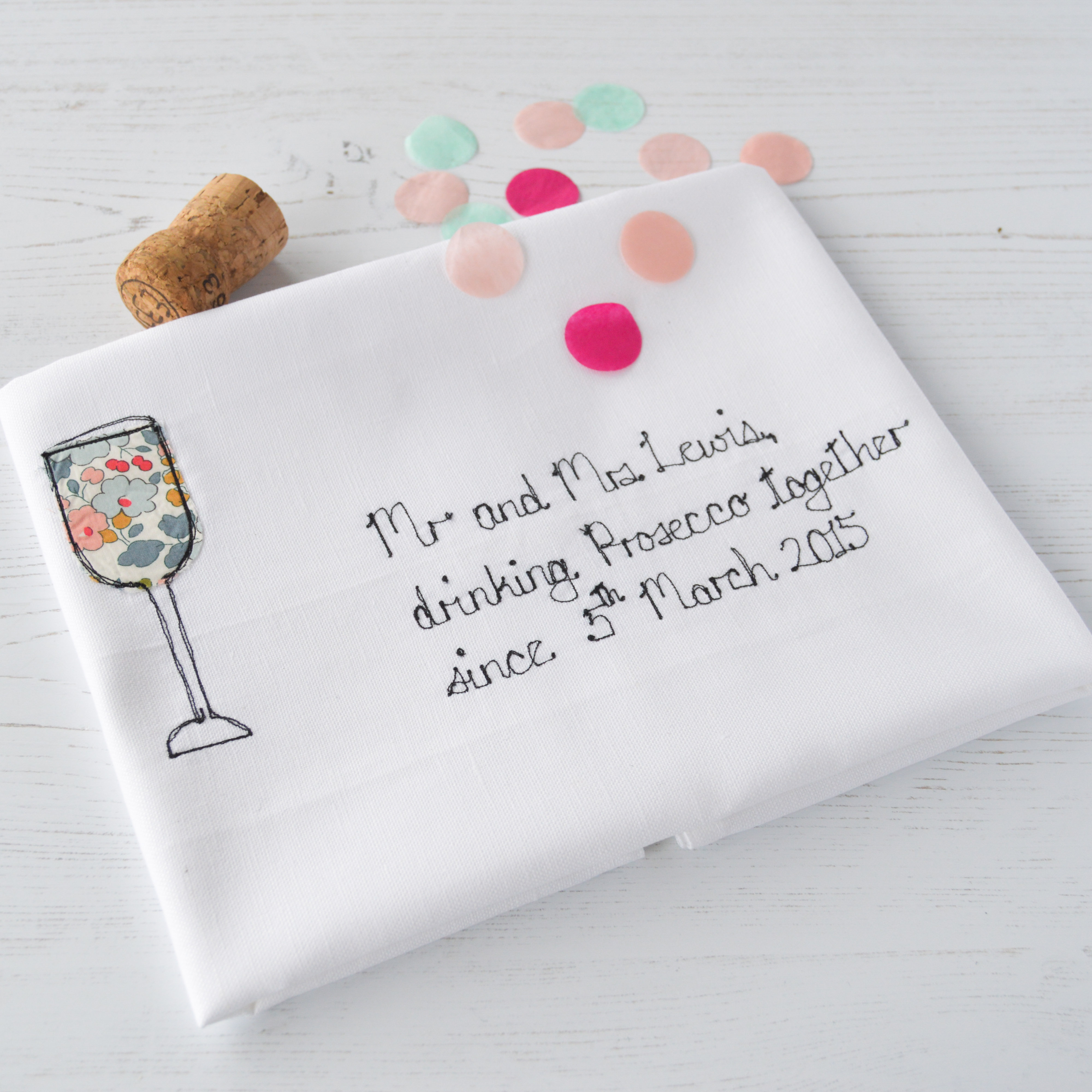 Tea Towel Gift For Prosecco Lovers