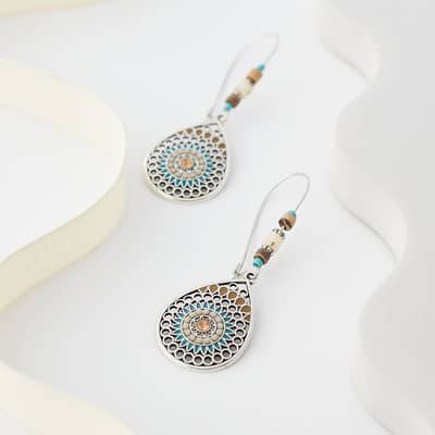 Pale Bohemian Inspired Tear Drop Earrings