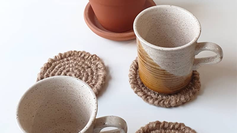 Eco Friendly 100% Jute Handmade Coasters. Naturally Strong and Biodegradable
