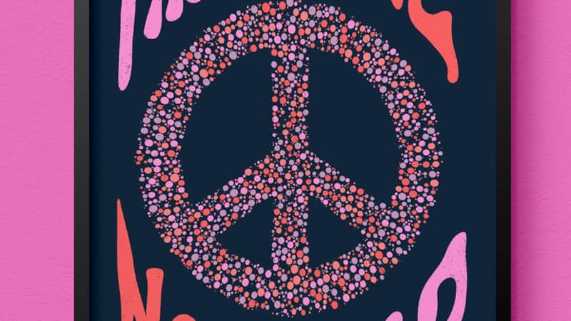 Make Love Not War wall art print