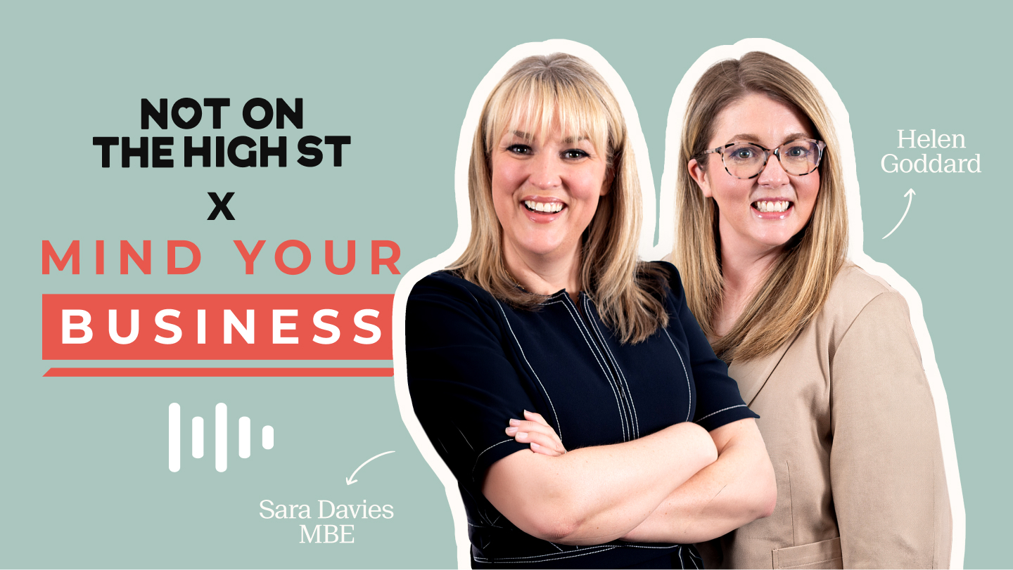 mind your business podcast banner sara davies