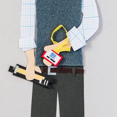 Each piece of a 'Paper People' portrait is cut out and assembled by hand.