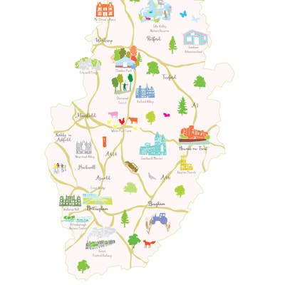 Hand illustrated County Art Prints