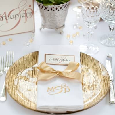 Monogram wedding napkins
