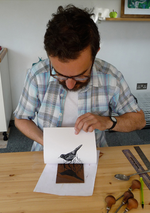 me, printing in my studio