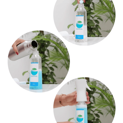 Drop tab-Add water-Wait-Spray!