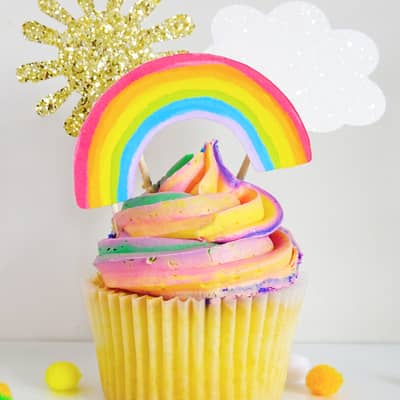 rainbow cupcake toppers