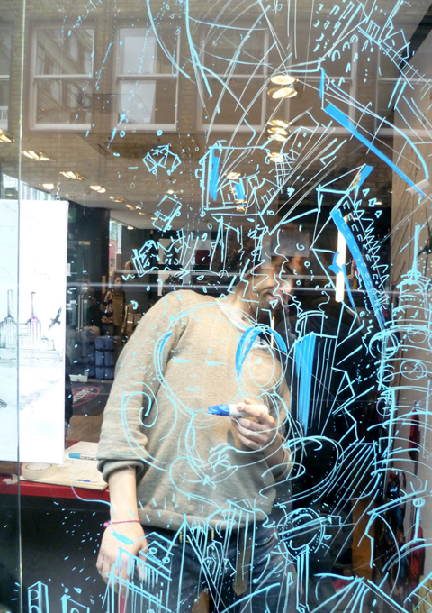 artist, mural, drawing