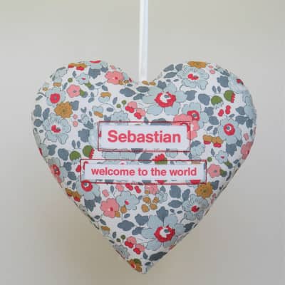 New Baby Liberty Print Heart